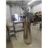 Image 2 : Chrome Hammered Look Vase Approx. 49'' Tall with Artificial Flowers 