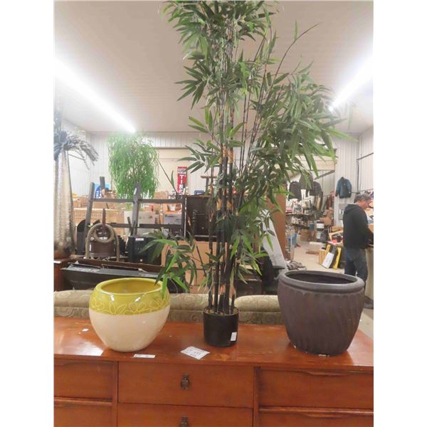 Artificial Plant Approx. 76'' Tall , 2 Decorative Pots