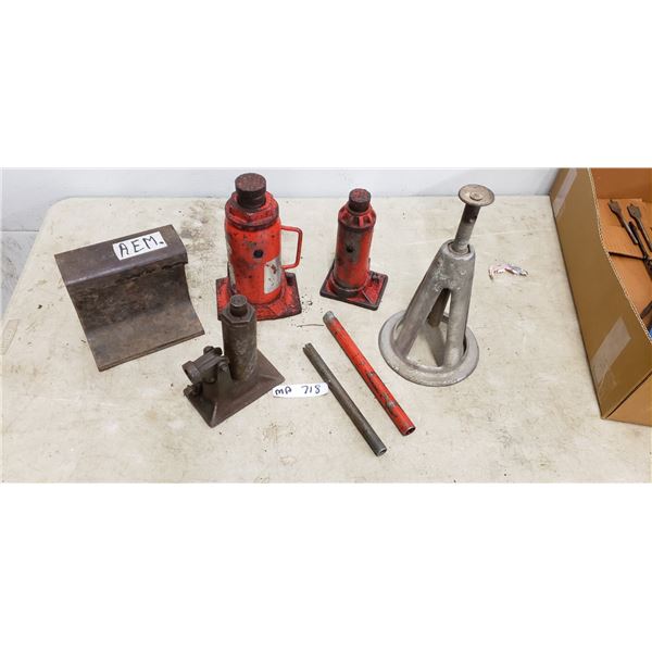 Hydraulic Bottle Jacks, Rail Line Anvil, Stabilizing Jack