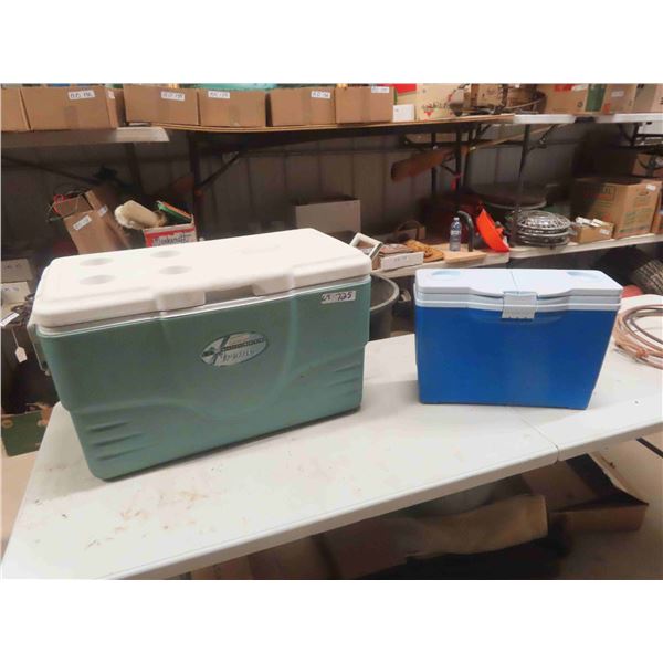 2 Picnic Coolers - Coleman + Rubbermaid