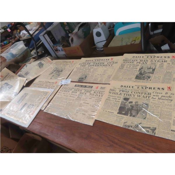 (10) 1940s WW2 News Papers - Great Columns and Photos