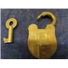 Image 2 : Antique Brass Lock Stamped ' Secure 4 Lever - NO Key & Brass CNR Switch Lock Key 