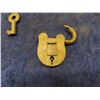 Image 3 : Antique Brass Lock Stamped ' Secure 4 Lever - NO Key & Brass CNR Switch Lock Key 