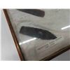 Image 5 : 8 Stone Arrowheads + Dart Point - Framed in Display , Dated + Identified - Biggest 6"