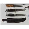 Image 2 : 5  Knives; Hunting, Butcher, Pocket - Biggest 16" Long