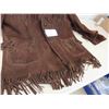 Image 2 : Men's Leather Jacket with Fringe - SZ Med or LG
