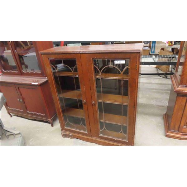 Walnut 2 Door China Cabinet 12  x 40  x 47 