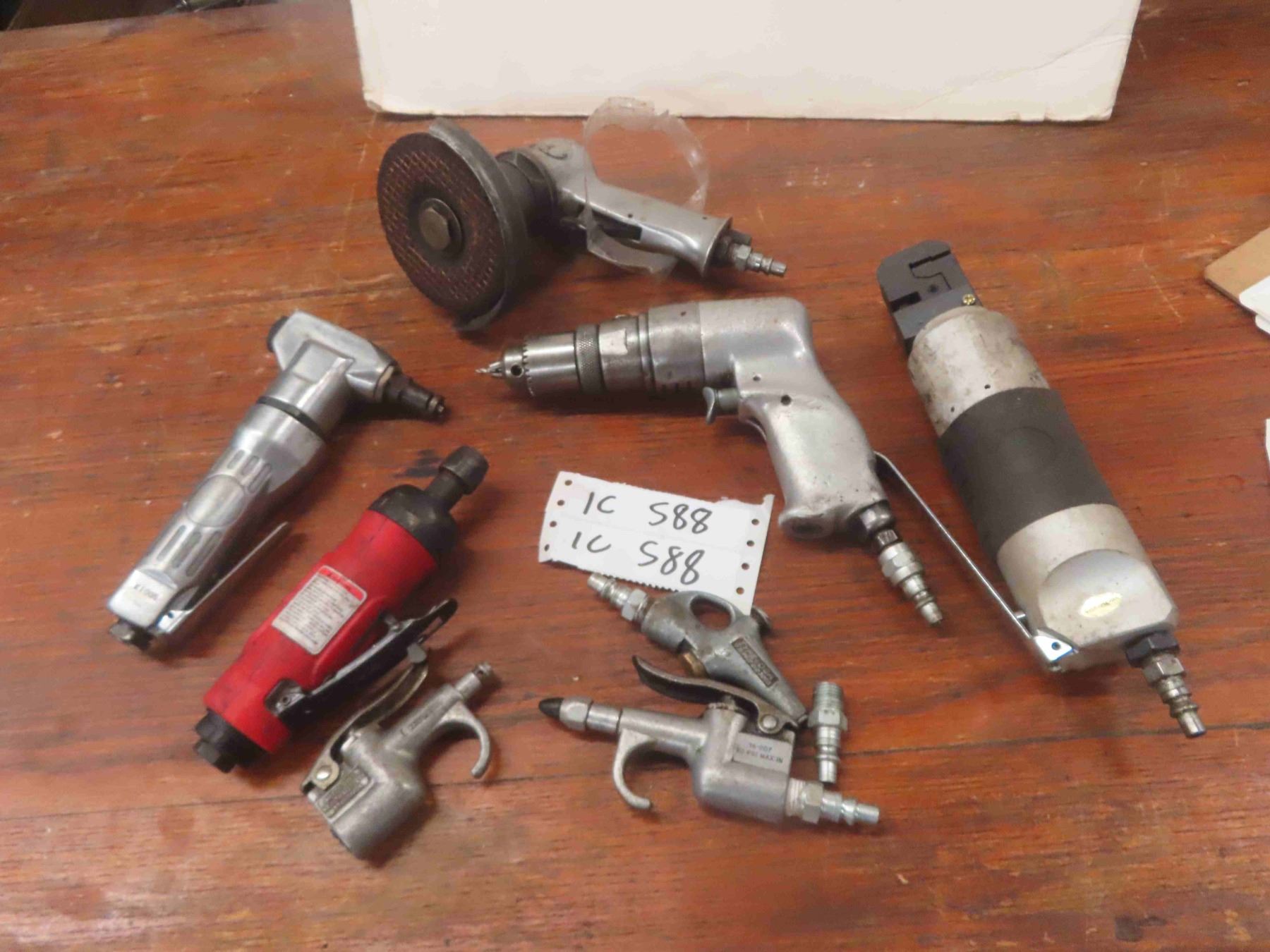 5 Air Tools; Angle Grinder, Riveter, Crimper, Blowers