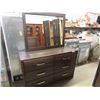 Image 1 : 5 pc Modern Bedroom Suite ; Dresser 18.5" x 38" x 59" plus Mirror 37" x 45", 