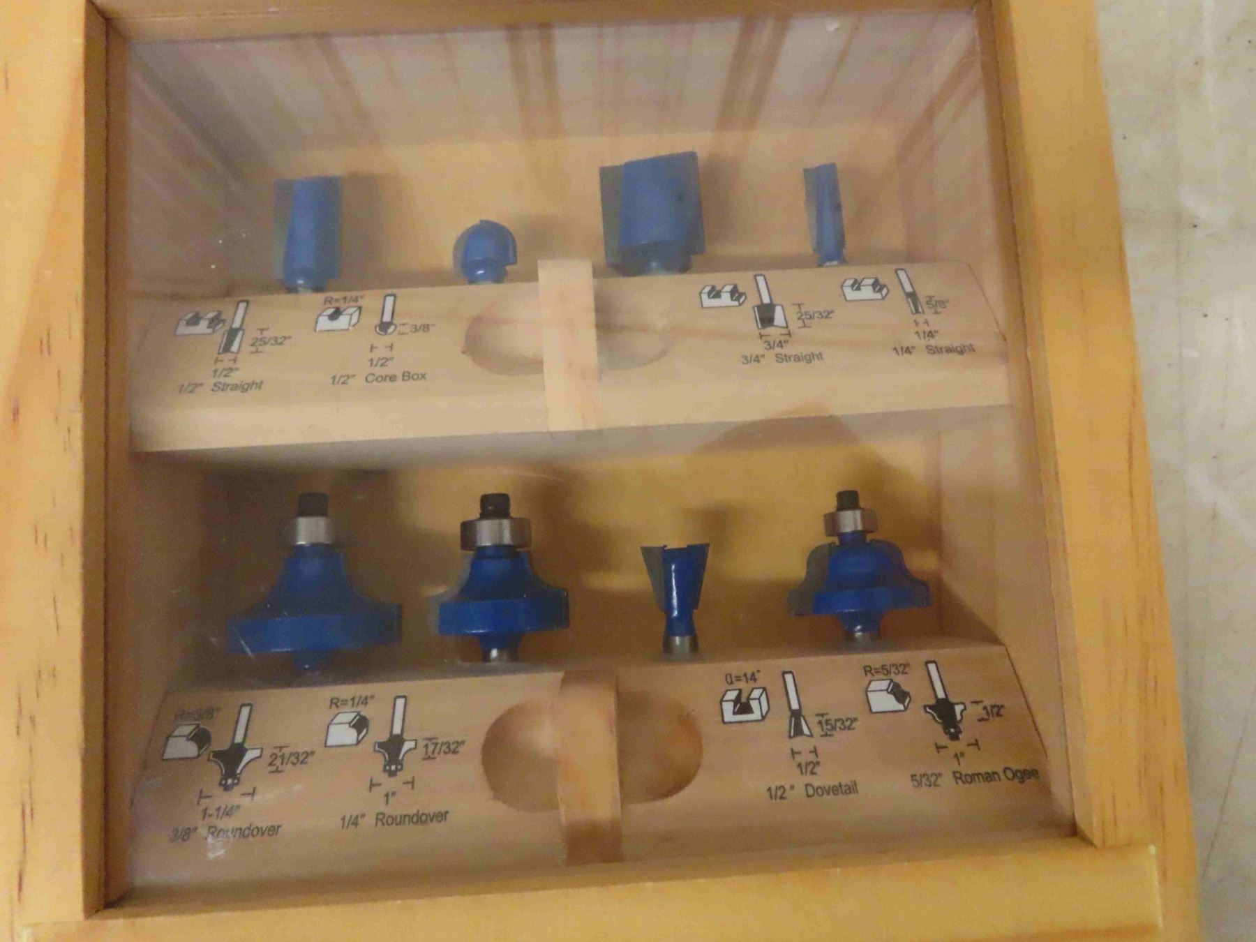 Ryobi Router 8 Bit Set , 2 Dado Blades, 5 Chipper Blades, Plus