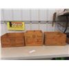 Image 8 : (3) Wooden Whiskey Crates -Largest is 17'' x 12'' x 9 1/4''