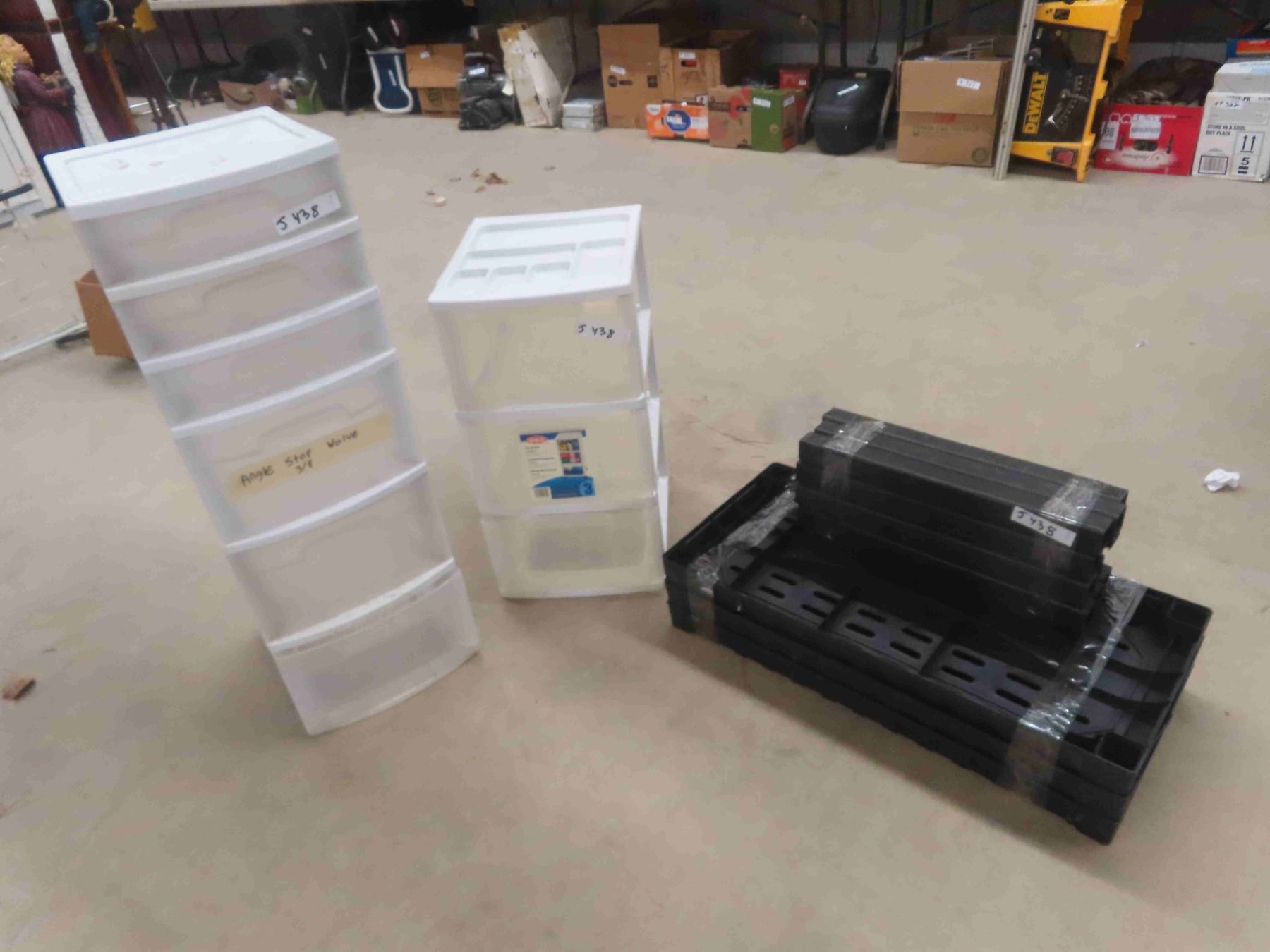 Poly Stacking Draw 2 Poly Organizers ; 6 Drawer + 3 Drawer & 3 Tier Shelf