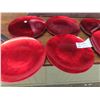 Image 2 : 6 Charger Plates - Red & Large Glass Bowl