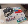 Image 1 : License Plates; Nevada BLK JACK, Cancun Toppers, RCMP, MB