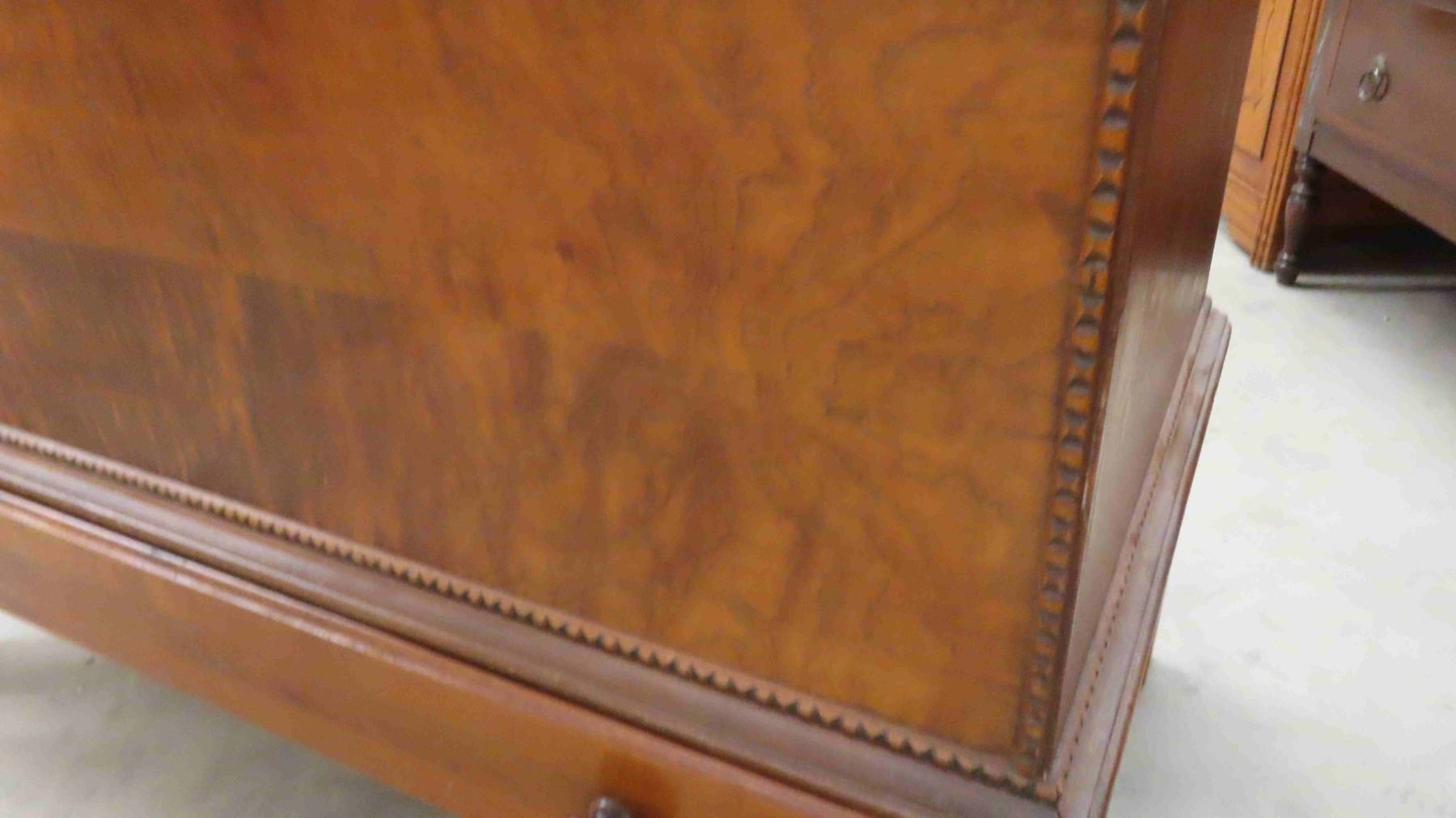 Burial Walnut Cedar Chest With Bottom Drawer 19 X 26 X 42 McSherry Burial walnut cedar chest with bottom drawer 19 x 26 x 42 mcsherry