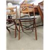 Image 8 : 5 Vintage Fold Up Wooden Chairs with Leather Padded Seats