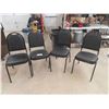 Image 1 : 4 Office Chairs with Black Leather/ Vinyl Seats