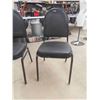 Image 2 : 4 Office Chairs with Black Leather/ Vinyl Seats