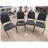 Image 1 : 4 Office Chairs Black Leather / Vinyl Seats