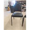 Image 2 : 4 Office Chairs Black Leather / Vinyl Seats