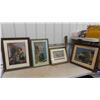 Image 1 : 4 Tapestry/ Needlework Framed Pictures - Biggest 23" x 28"