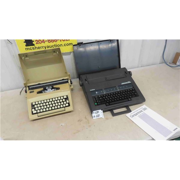 Brother Compactronic 300 Electric & Smith Corona Courier Manual Typewriters