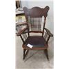 Image 2 : Antique Solid Oak Rocking Chair -Excellent Condition