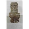 Image 2 : Vintage Inuit Soapstone Carving of Ookpik 4'' Signed - Unique Style of