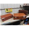 Image 1 : 3 Vintage Suitcases - Biggest 8.5" x 16" x 26" 