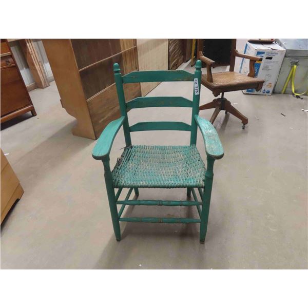 Painted Chair with Weaved Seat