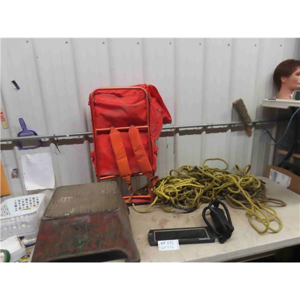 Stepper, Back Pack, Rope, Air Pump, 12 V Battery Saver, Solar Panel