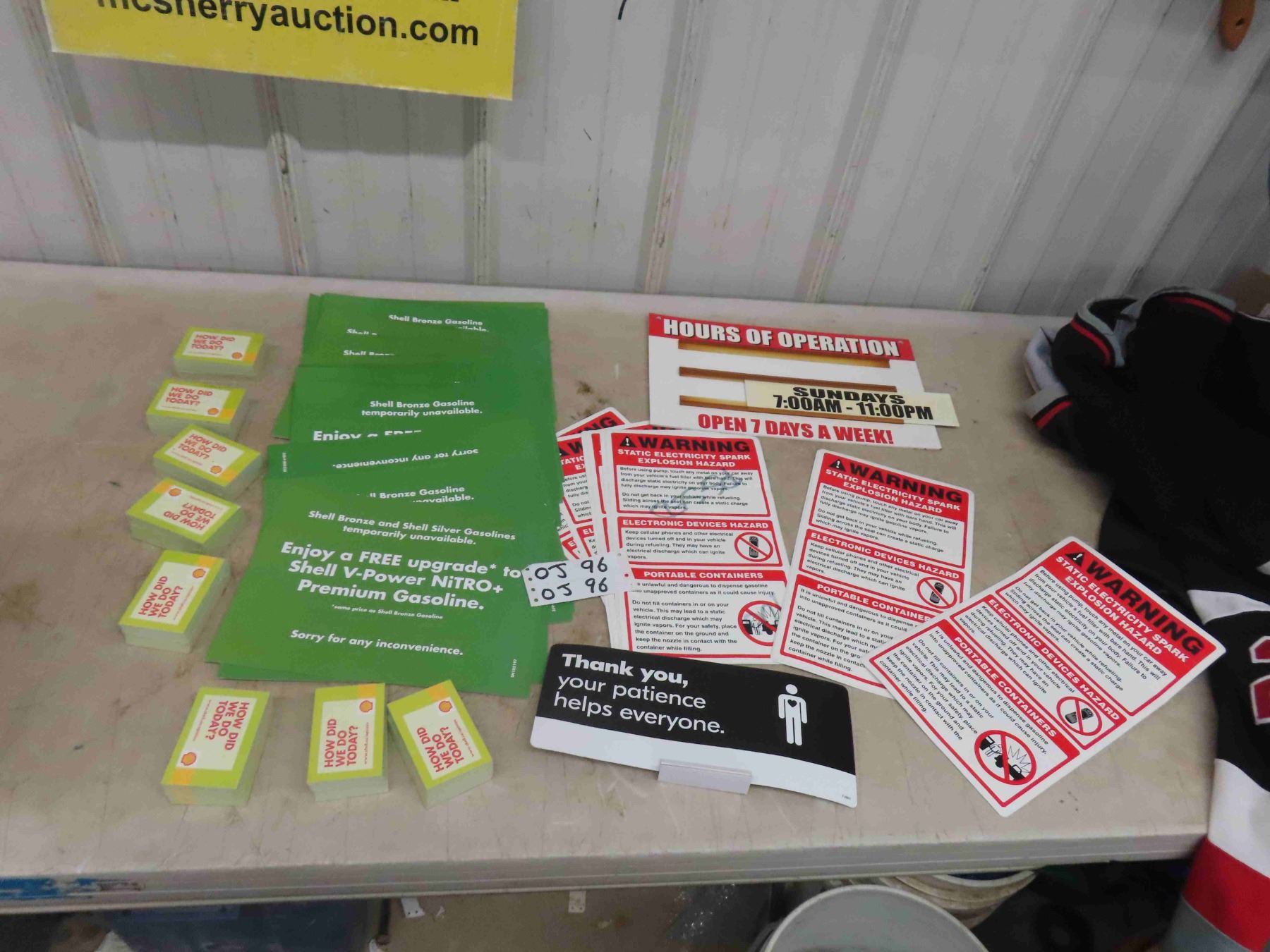 Shell Sign & Stickers - McSherry Auction Service Ltd.