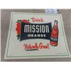 Image 2 : Mission Orange Cardboard Sign - Vintage 14" x 17" 