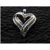 Image 2 : New 10K White Gold Diamond Heart Shaped Pendant, 32 Baguette Cut Natural Diamonds