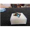 Image 2 : 10kt Yellow Gold Ring with Kite Shaped Swiss Blue Topaz - 3.5 gr