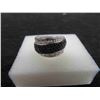 Image 2 : New 1.37 Carat Black + White Diamond 3 Row Ring on Silver Band - 6.69 Gr