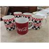 Image 2 : Coca-Cola Coffee Mugs, Cookie Plate + Tumbler, Salt + Pepper Shakers, Clock,