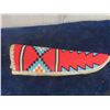 Image 8 : Buffalo Jawbone Handled Knife with Beaded Scabber 7''