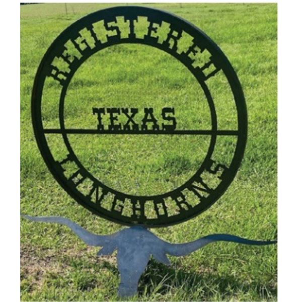 Metal Longhorn Sign - 5’x5’