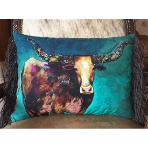 Longhorn Canvas Pillow
