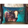 Image 1 : Longhorn Canvas Pillow