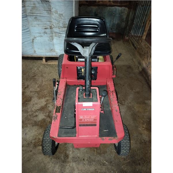 Turf-Power 10.5HP 30” 6 Speed Riding Mower New Starter, New Battery, New Throttle Choke Run Great