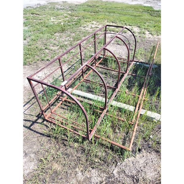 Metal Frame and Fence for Livestock Feeder