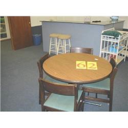 Table - Bar Stools - Counter Contents
