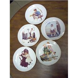 set of 5 Norman Rockwell plates