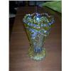Image 1 : Pattern Glass Vase Amber Luster