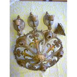 1920's era antique ceiling and wall light fixtures