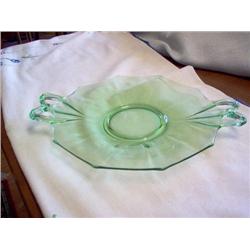 Green Depression Glass Sandwich plate