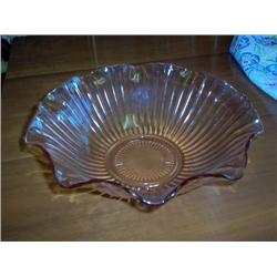 Pink Depression Fluted Bowl