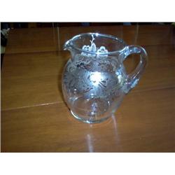 small pitcher w/silver overlay